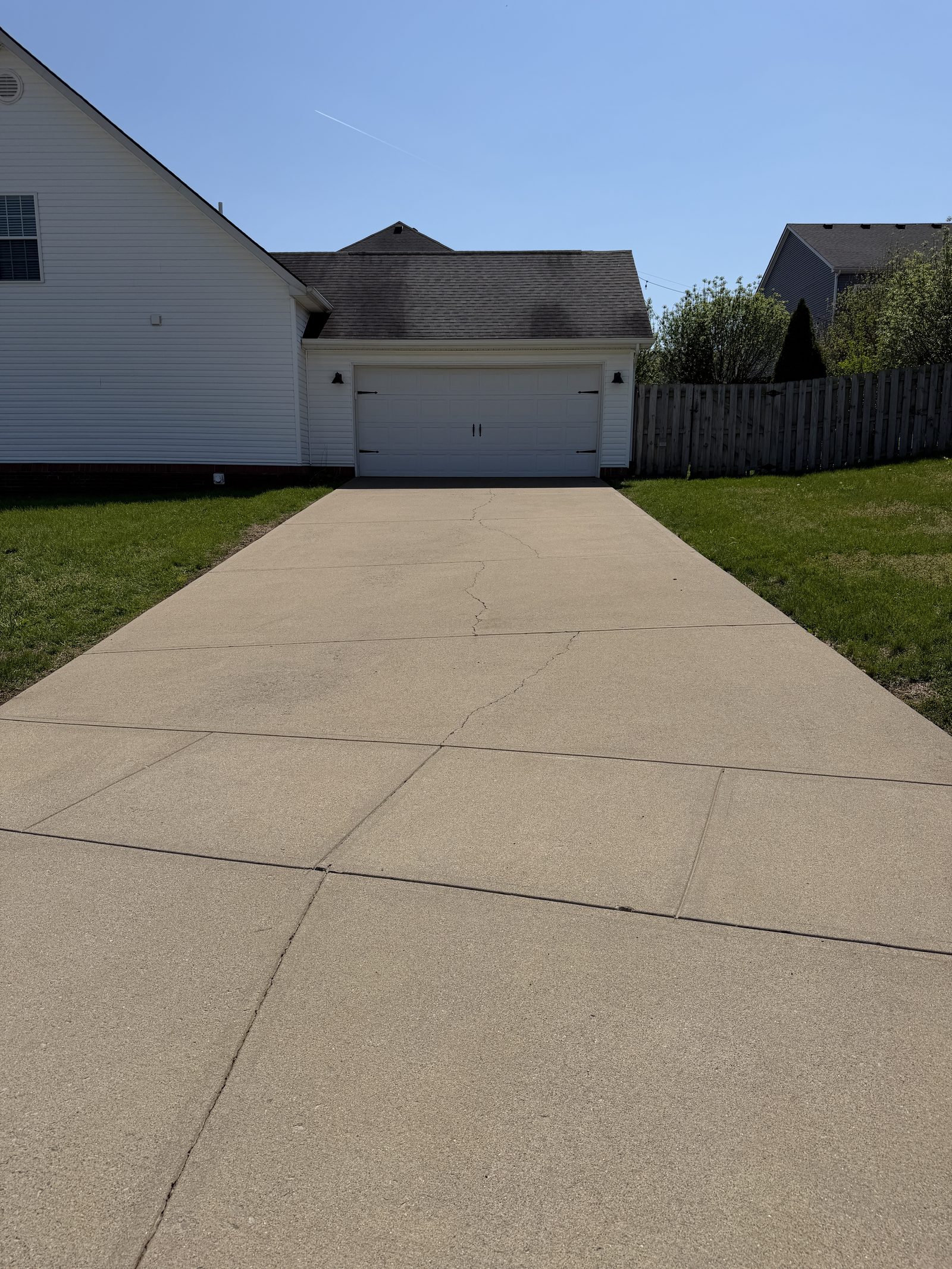 Cleaned concrete driveway in Central Kentucky